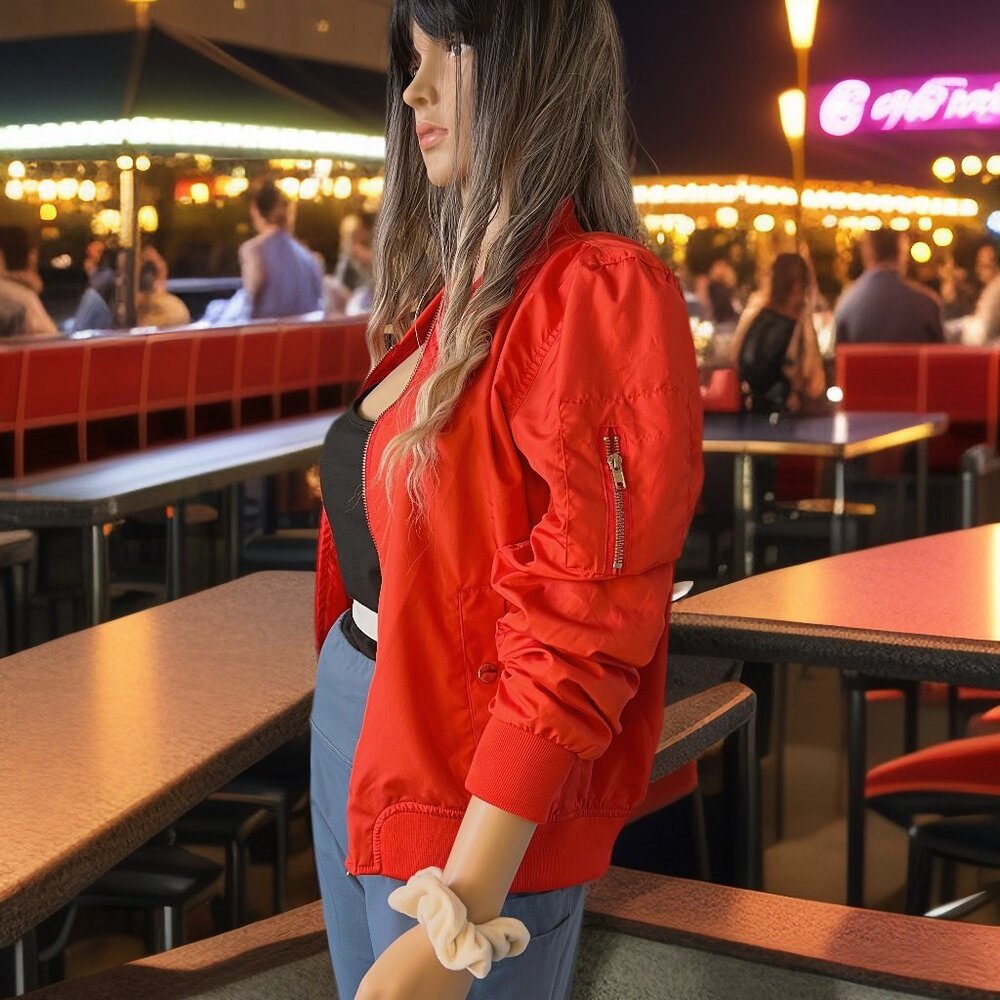 INSO Collection Orange Lightweight Bomber Jacket